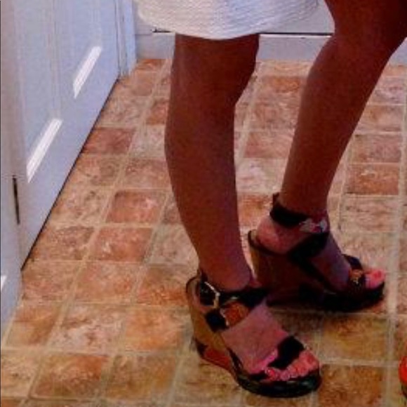 Stuart Weitzman multi-colored wedges - Picture 2 of 2